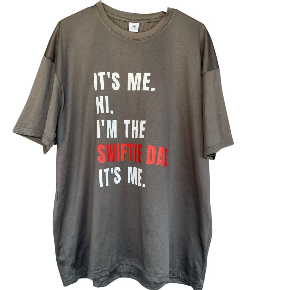 Funny Swiftie Dad Shirt XXL Gray Fathers Day Concert Taylor Music Graphic Print